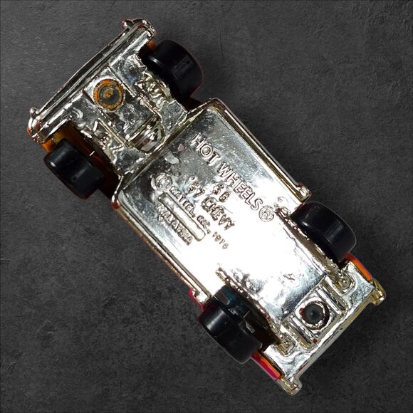 Vintage Hot Wheels '57 Chevy #56 Mattel 1976 Malaysia Orange Pink Triangle Retro - Picture 5 of 7